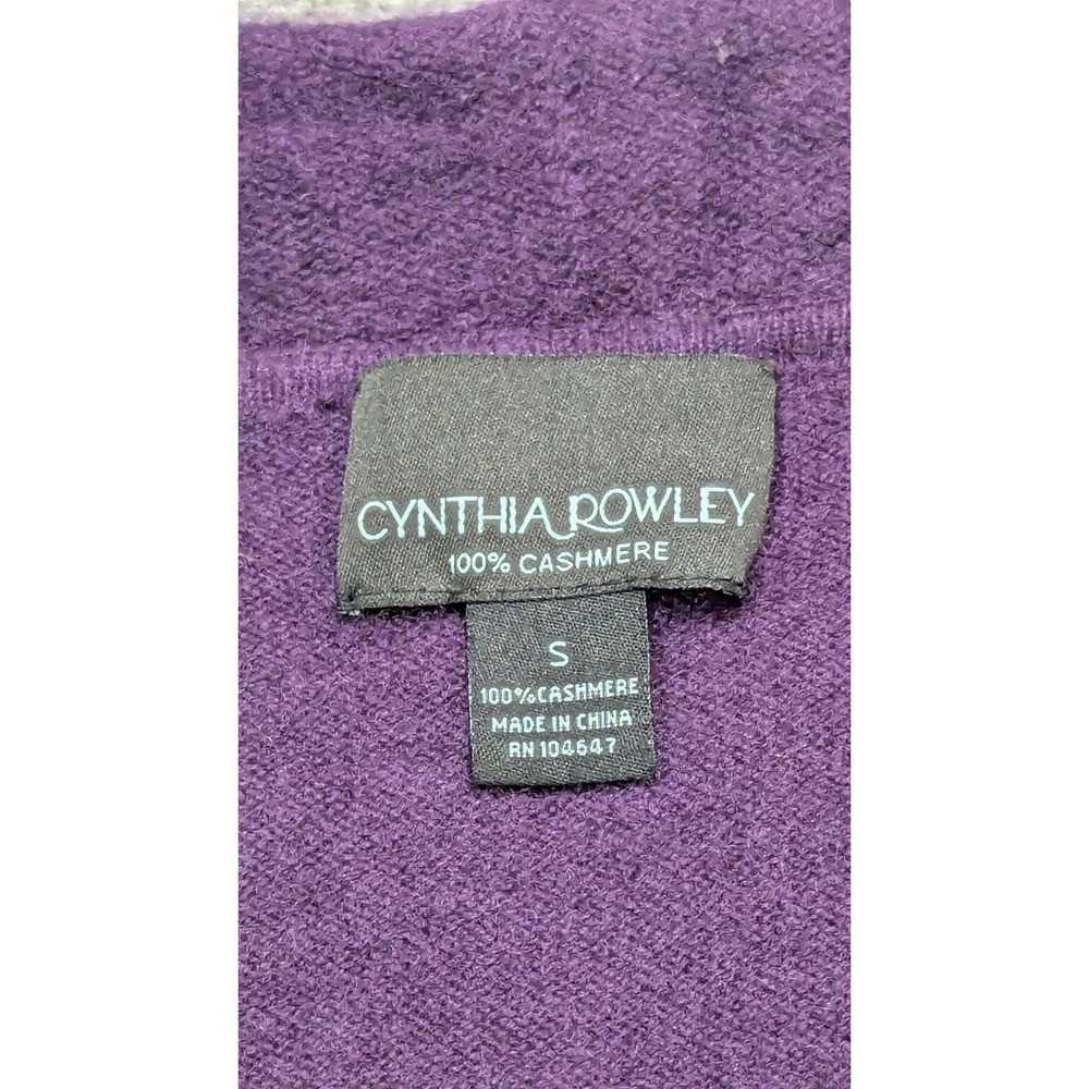 Cynthia Rowley Sweater Womens Small Purple Cashmere Open Cardigan Flowy Ethereal - Picture 3 of 12
